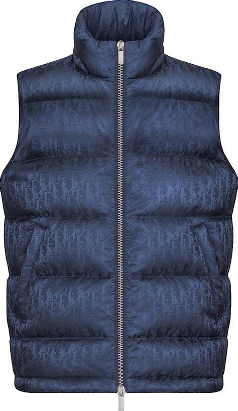 blue dior vest|Dior puffer vest.